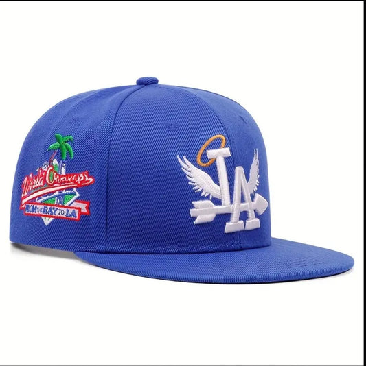 Fitted Vintage  LA designed Hat Blue