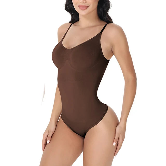 "Ultimate Slimming V Neck Bodysuit with Open Crotch - Sale!"